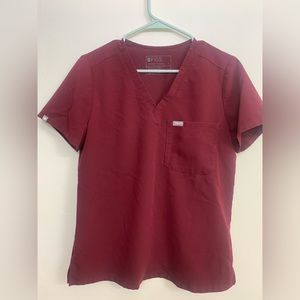 FIGS Women’s Scrub top- Burgundy size small